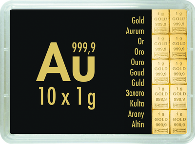 Tafelbarren 10 x 1 g Gold (999,9/1000)