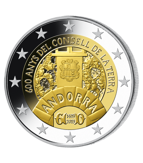 Andorra 2019 2-Euro-Gedenkmünze "600. Jahrestag des Consell de la Terra"