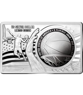 USA 2020 Premium-Silberbarren-Set "Basketball-Münze"