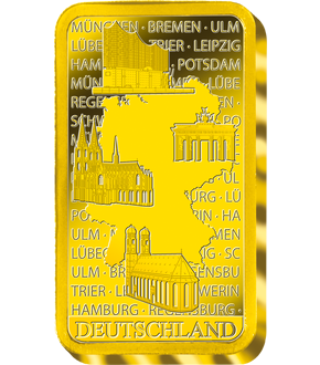 Der Gedenkbarren „Deutschland“ aus 5 Gramm reinstem Gold (999,9/1000)