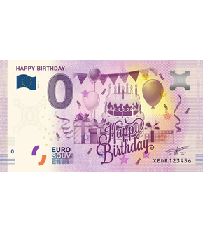0-Euro-Souvenirschein "Happy Birthday"