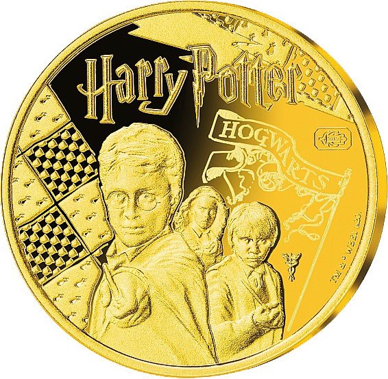 Krönen Sie Ihre Harry-Potter-Sammlung: mit der Gold-Gedenkprägung „Harry, Ron & Hermine“! 
