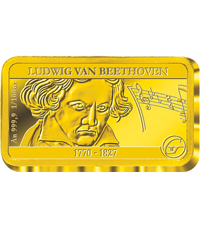 Premium Feingoldbarren in 1/100 Unze: Ludwig van Beethoven