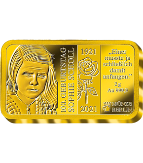 Die Goldbarren zu den wichtigsten Goldausgaben 2021 aus der Münze Berlin		
