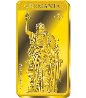 Premium-Goldbarren „Germania“ aus reinstem Feingold (999,9/1000)
