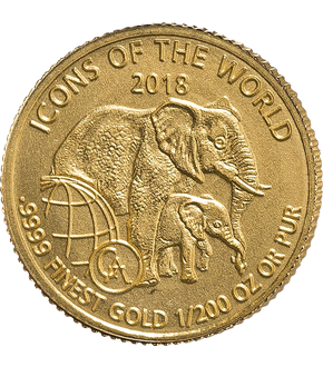 Ruanda 2018 Gold-Gedenkmünze "Somalia Elefant"
