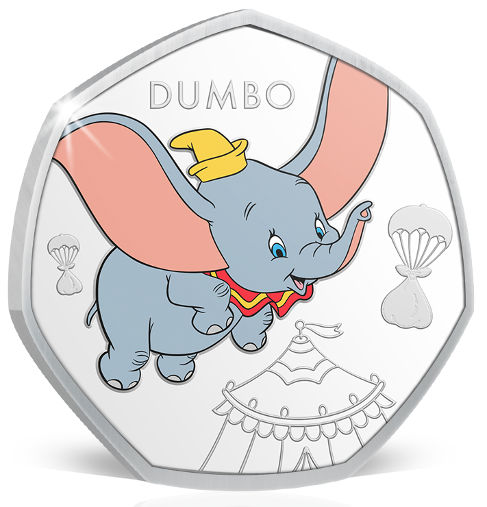 Frappe en argent colorisé «Les animaux Disney: Dumbo» 