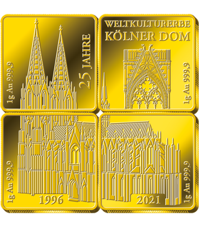 Goldbarren-Satz 25 Jahre Weltkulturerbe – Kölner Dom