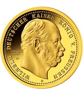 6er-Komplettsatz Neuprägungen der seltensten Goldmünzen des Deutschen Kaiserreichs