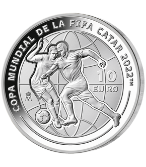 Silbergedenkmünze aus Spanien zur FIFA Fussball-Weltmeisterschaft 2022™