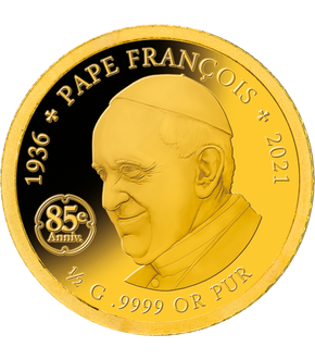 "85. Geburtstag von Papst Franziskus" auf Feingold (999,9/1000)