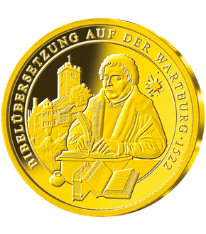 3er-Set "Martin Luther: 500 Jahre Bibelübersetzung" in echtem Gold (585/1000)