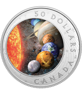Kanada 2021: Silbermünze "Das Sonnensystem" mit Glow-Effekt