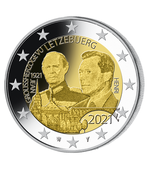 Luxemburg 2021: 2-Euro-Gedenkmünze "100. Geburtstag Großherzog Jean"