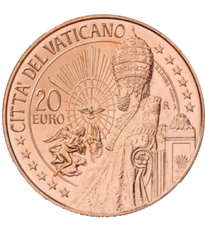Vatikan 2021: 20 Euro-Kupfermünze "Kunst und Glaube: Heiliger Petrus"