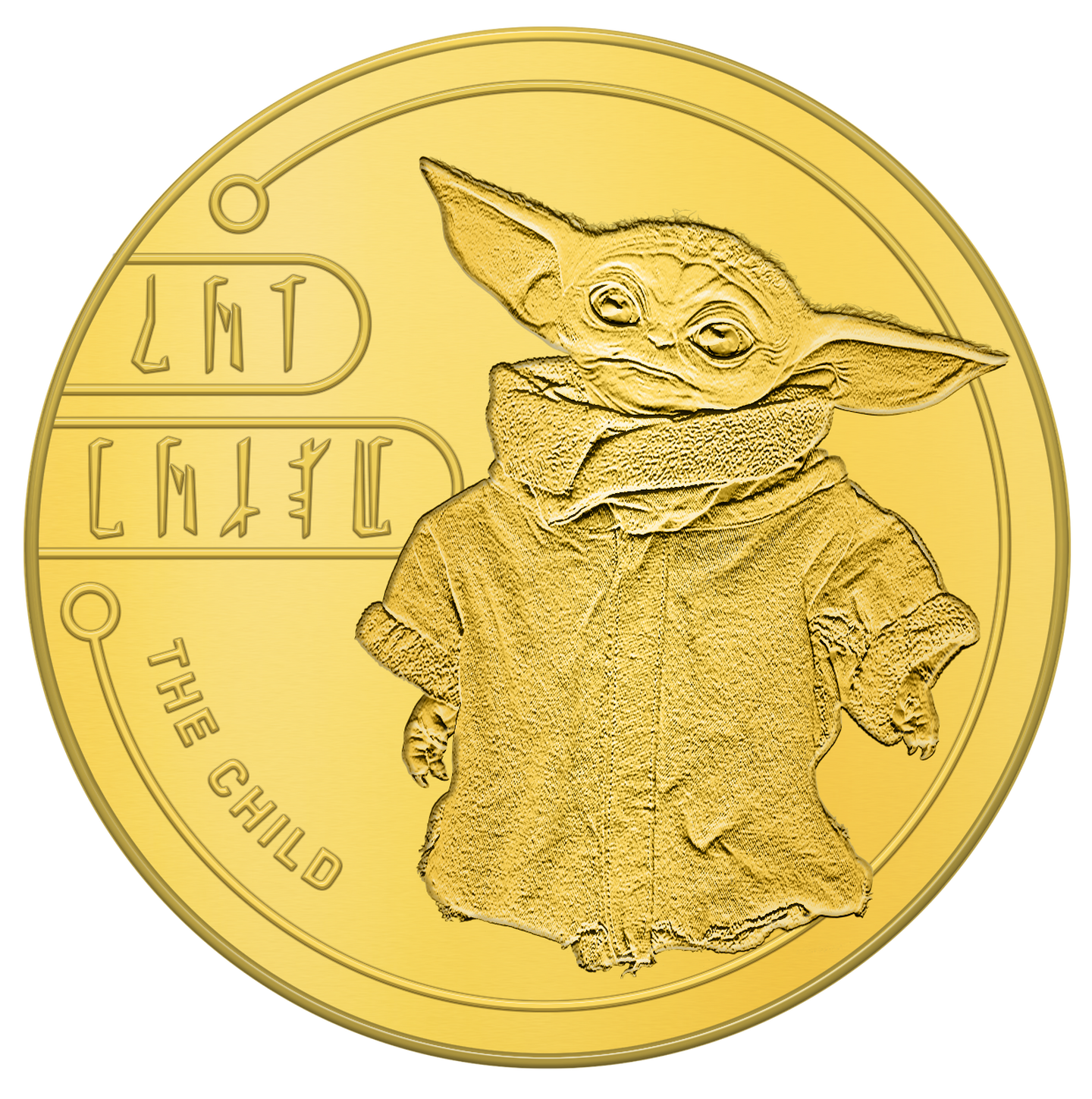 Die Vorderseite der offiziellen "STAR WARS™"-Lizenzprägung "Das Kind"