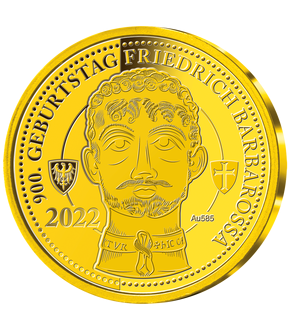 Goldprägung "900. Geburtstag Friedrich Barbarossa"