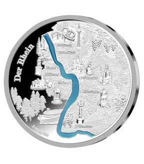Rhein-Gigant in Feinsilber mit blauer Emaille veredelt