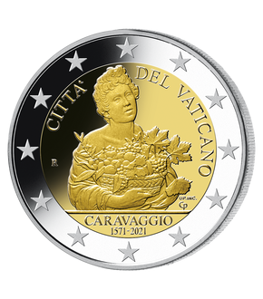 Vatikan 2021: 2-Euro-Gedenkmünze "450. Geburtstag von Caravaggio"