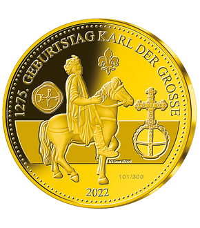 Die ½-Unzen-Gold-Jahresausgabe 2022 „Karl der Große“ als Erstabschlag!