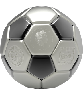 FIFA World Cup Qatar 2022™: die 3D-Silber-Kugelmünze „Football in Qatar“!