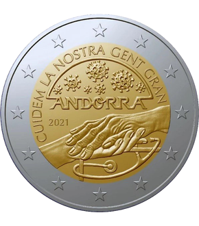 Andorra 2021: 2-Euro-Gedenkmünze "Wir kümmern uns um unsere Senioren"