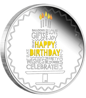 Australien 2022: Farbveredelte Silbermünze "Happy Birthday - Geburtstag"