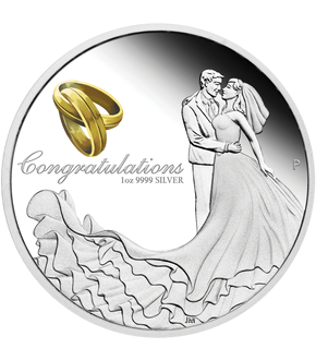 Australien 2022: 1 Unze Silbermünze "Hochzeit"