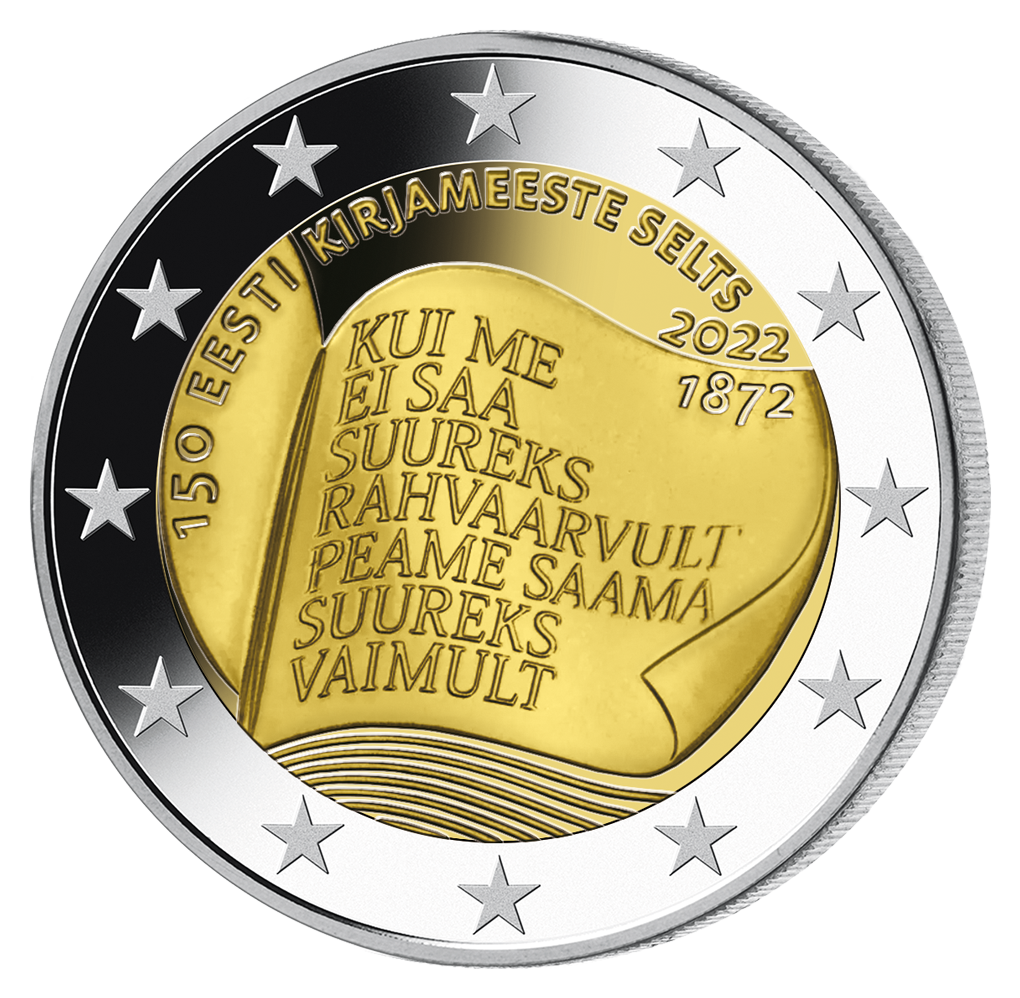 Estland 2022: 2-Euro-Gedenkmünze "150 Jahre Literatur-Gesellschaft"