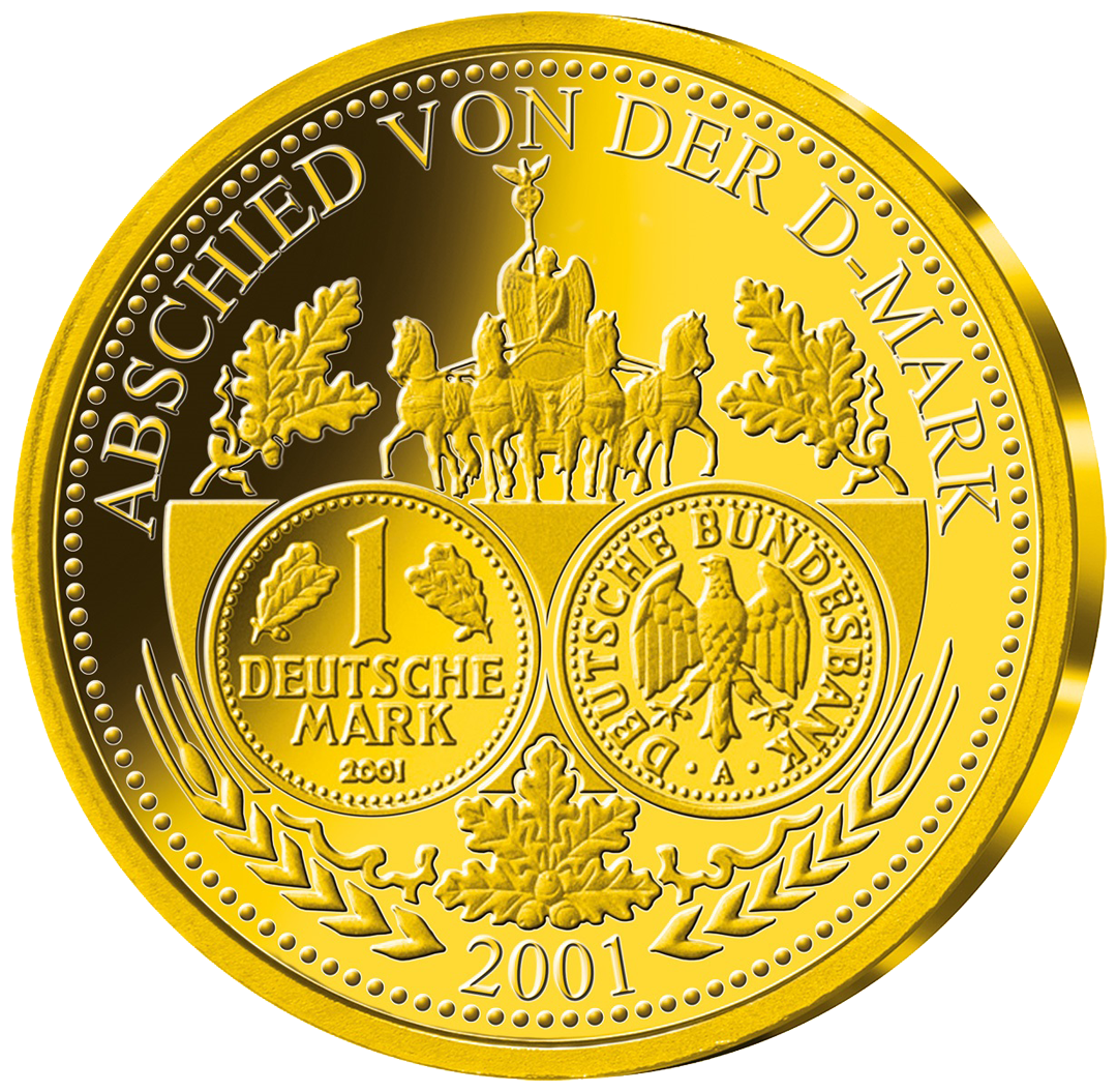 Die Gold-Erinnerungsprägung "Abschied von der D-Mark"