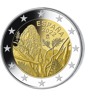 Spanien 2022: 2 Euro-Gedenkmünze "UNESCO Nationalpark Garajonay"