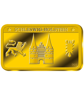 16er-Komplettsatz der Gold-Ergänzungsbarren zur 2-Euro-Bundesländer-Serie