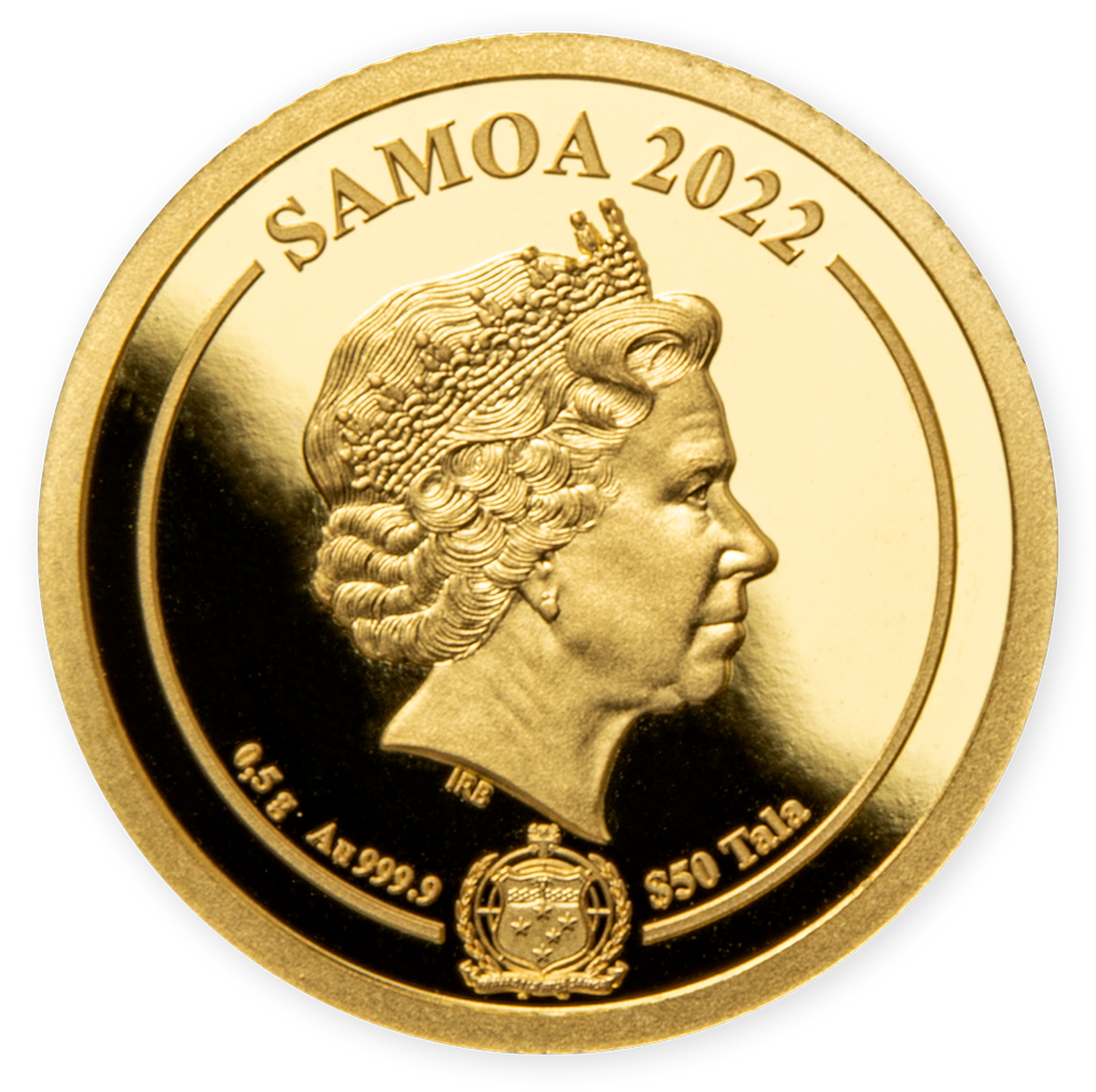 Die Rückseite der neuen offiziellen Winter-Feingold-Gedenkmünze 2022 zu Ehren von HARRY POTTER™