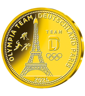 Die einzige offizielle Gold-Gedenkprägung "Team Deutschland in Paris 2024"