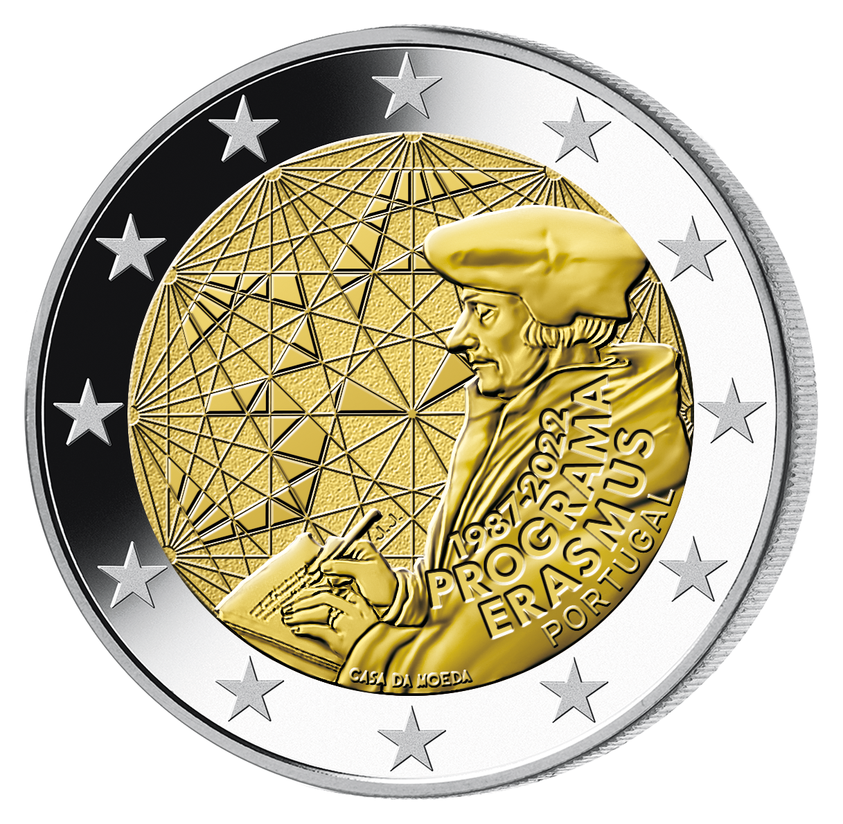 Portugal 2022: 2 Euro-Gedenkmünze "35 Jahre Erasmus-Programm"
