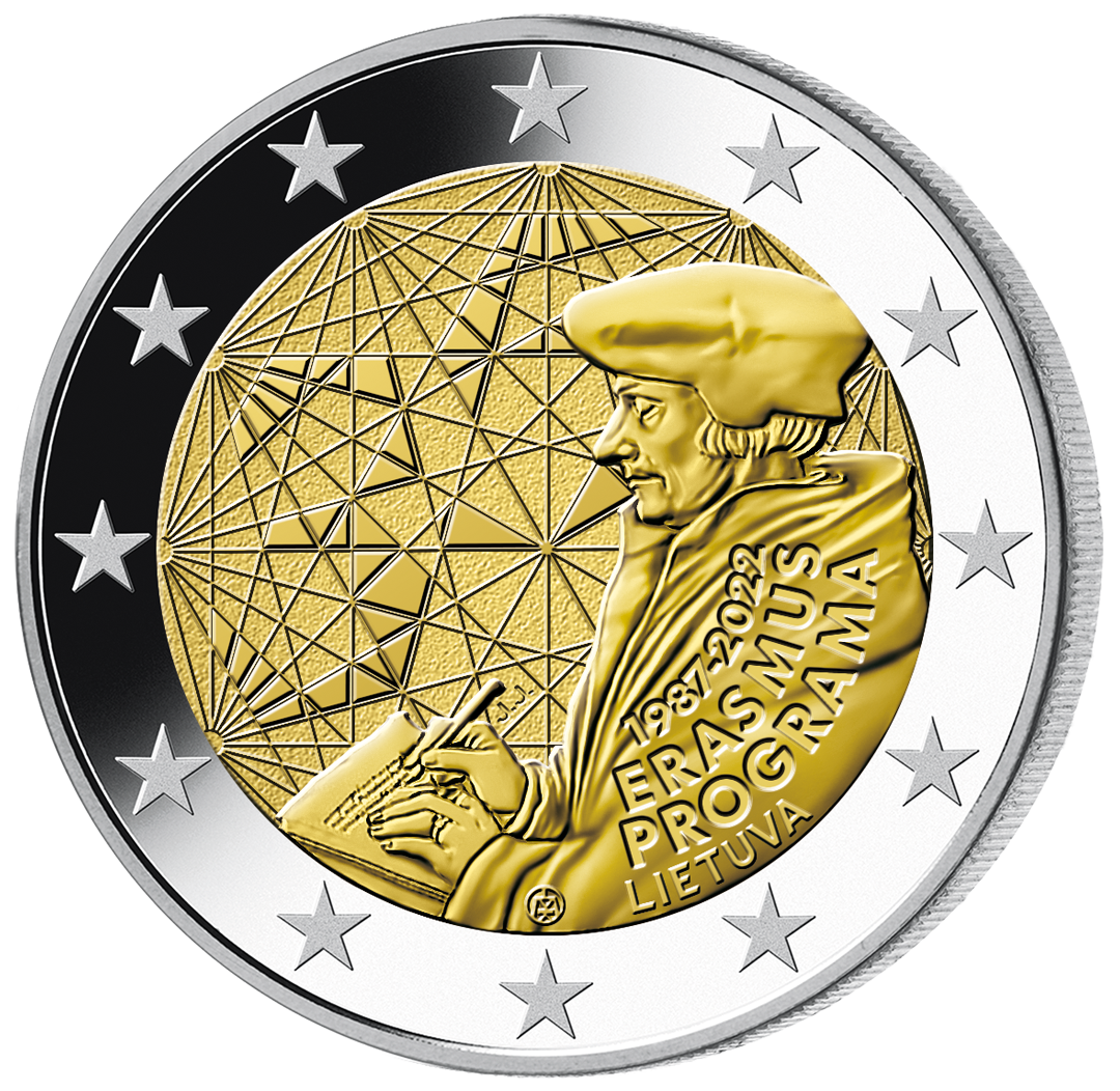 Litauen 2022: 2 Euro-Gedenkmünze "35 Jahre Erasmus-Programm"