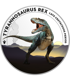 Gedenkprägung „Tyrannosaurus Rex – Verborgene Geheimnisse“