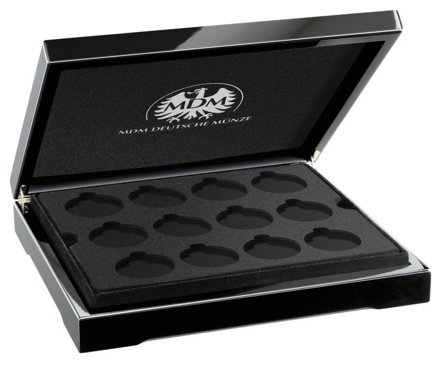 Hochwertige Holz-Kassette zur stilvollen Münz-Aufbewahrung