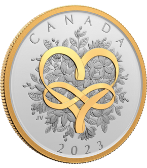 Kanada 2023: Silbermünze mit Teilvergoldung "Liebe feiern/Celebrate Love"