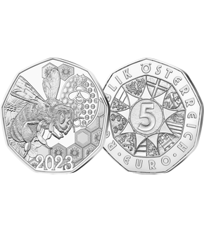 Österreich 2023: 5 Euro Silber-Ostermünze "Bienentanz"