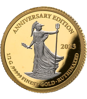 7er-Goldmünzen-Edition "Half Gram Gold Coins 2023" mit Ruthenium-Veredelung