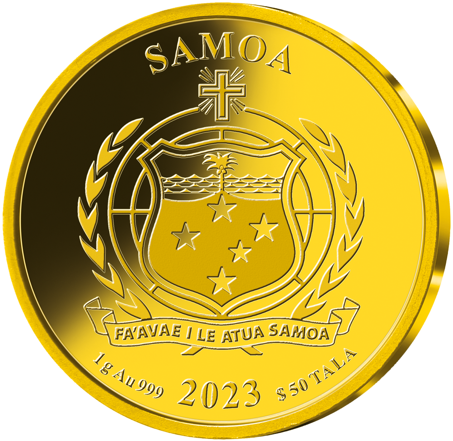 Die Rückseite der offiziellen Goldmünze „TRANSFORMERS™: Rise of the Beasts“!