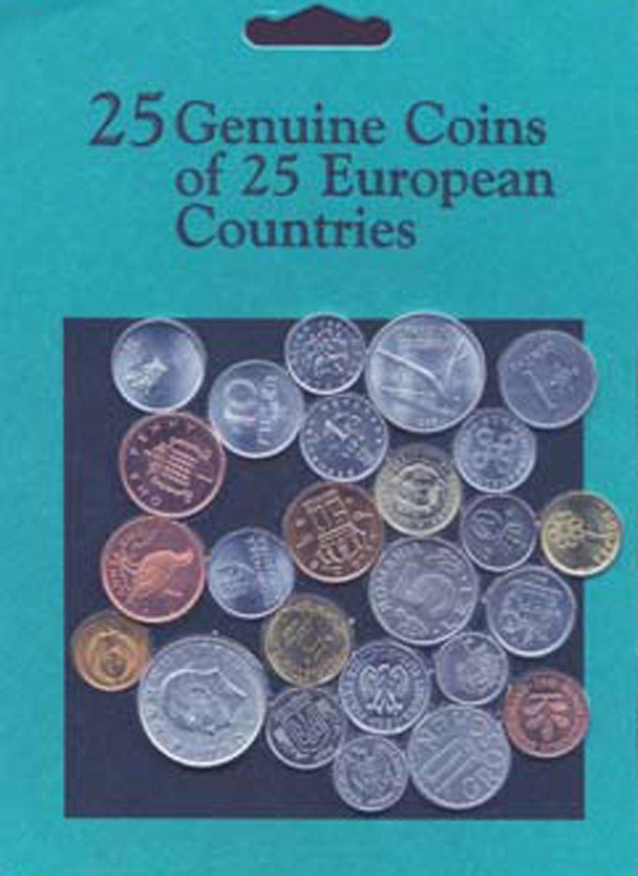 25 Münzen aus 25 Ländern Europas.