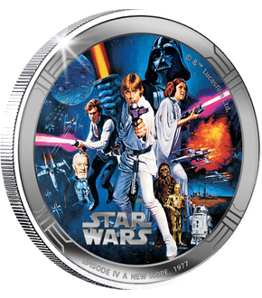 La pièce de monnaie en argent sous licence officielle Star Wars™ épisode IV de 1977 : « Un Nouvel Espoir » 