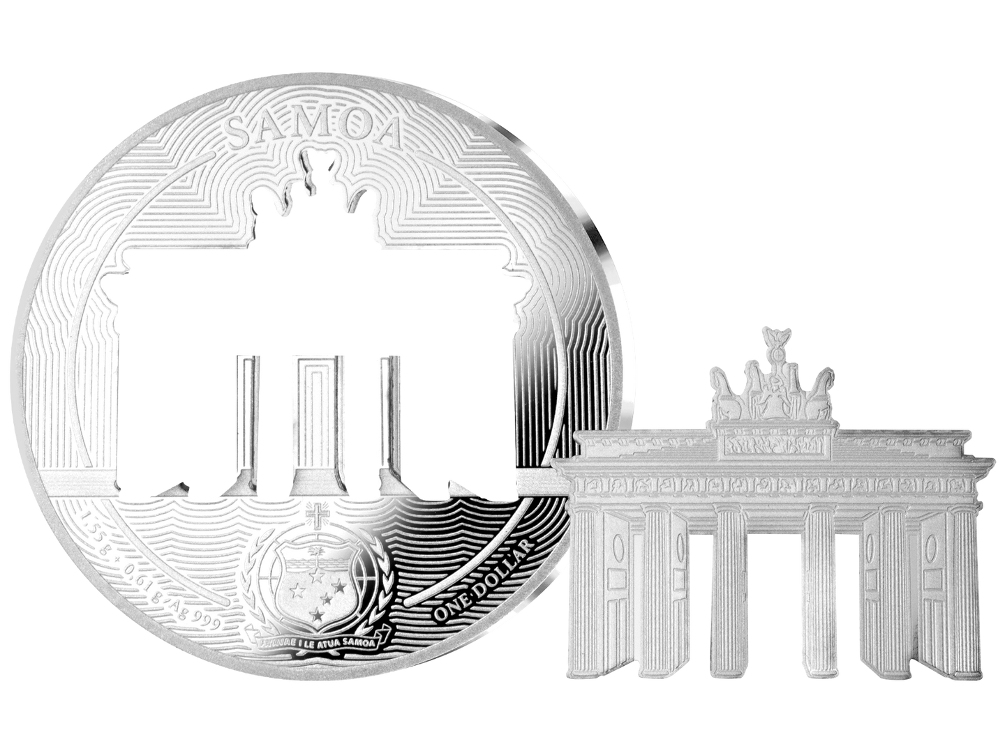 Die Rückseite der Silber-Gedenkmünze 75 Jahre Deutschland 