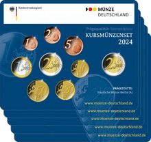 Die offiziellen deutschen Kursmünzensätze 2024 in Stempelglanz
