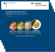 Die offiziellen deutschen Kursmünzensätze 2024 in Polierte Platte