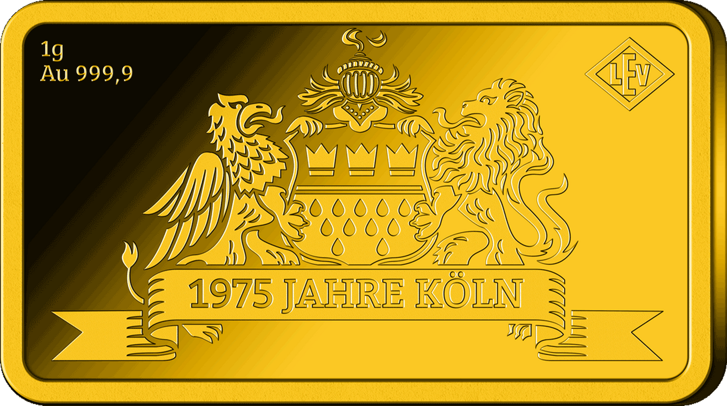 Die Rückseite des 1 Gramm Goldbarrens (999,9/1000)