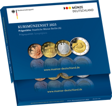 Die offiziellen deutschen Kursmünzensätze 2025 in Polierte Platte