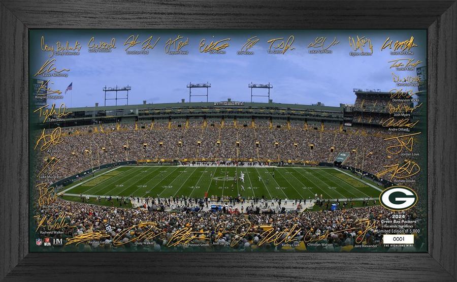 NFL-Sammelrahmen-Edition Spielfeld mit Unterschriften 